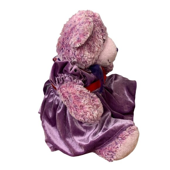 Build A Bear NIKKI II 2 Purple Plush Teddy 15" Children Cancer READ FLAWS - Picture 7 of 9